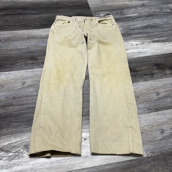 Vintage 90s Levi's Red Tab‎ 501XX Tan Mens 33 Button Fly Straight Leg Jeans USA - Picture 1 of 14